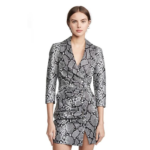 Retrofête Leather Willa Dress in Silver Snakeskin, XS - Picture 6 of 12